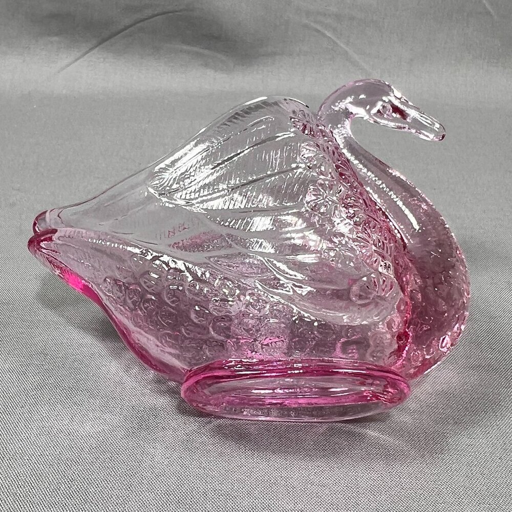 Fenton Pink Glass Swan Candy Dish - Picture 4 of 13